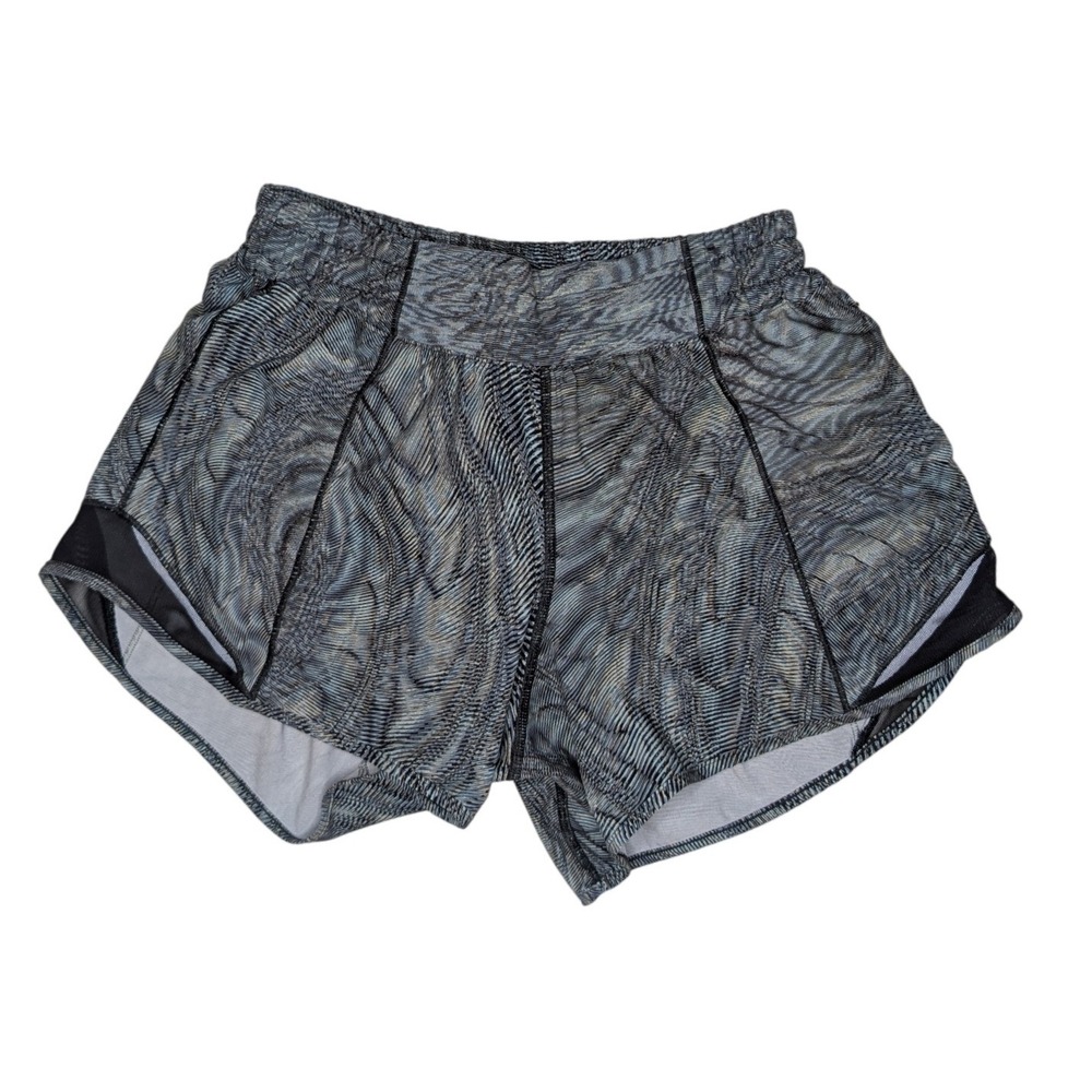 Lululemon Shorts Womens 4 Blue Circuit Mesh Multi‎ Hotty Hot Short II 2.5 Inseam